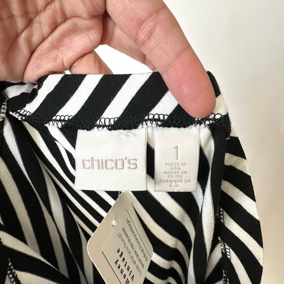 CHICOS VINTAGE 90S CHIC STRIPED SKIRT Asymmetrical Hem Size- 1, US 8/10 Medium - Picture 6 of 8